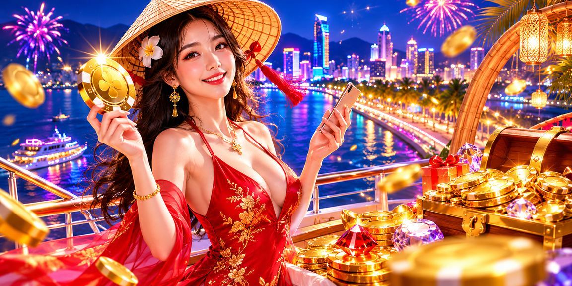 Người chơi đăng nhập casino trên điện thoại tại Nha Trang với nón lá truyền thống