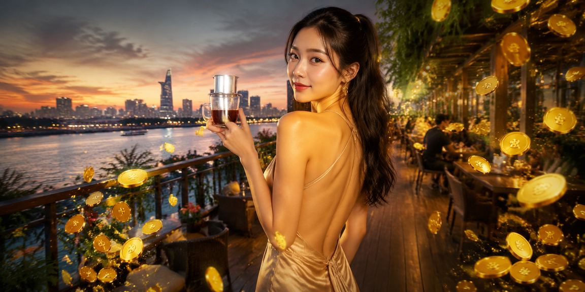 Người dùng kiểm tra tài khoản hoàn trả khi thư giãn với cà phê Sài Gòn